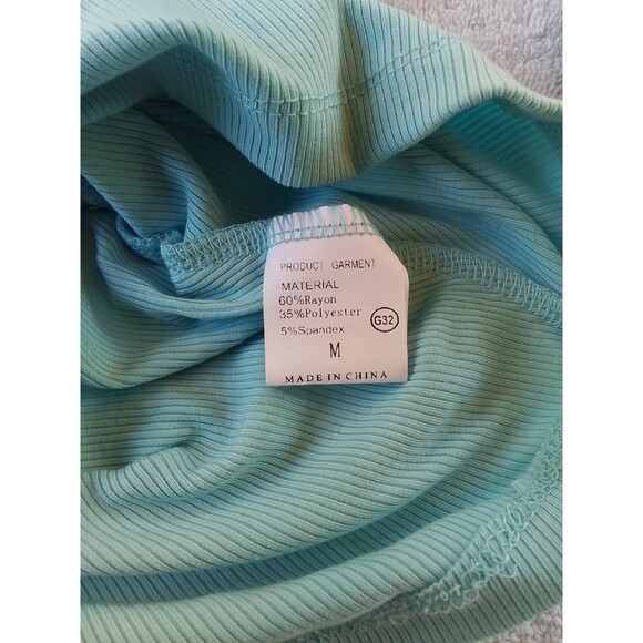 2 Piece Scoop Neck Sleeveless Ribbed Tank Top Bodycon Slit Midi Skirt Outfit Dr - Picture 6 of 7